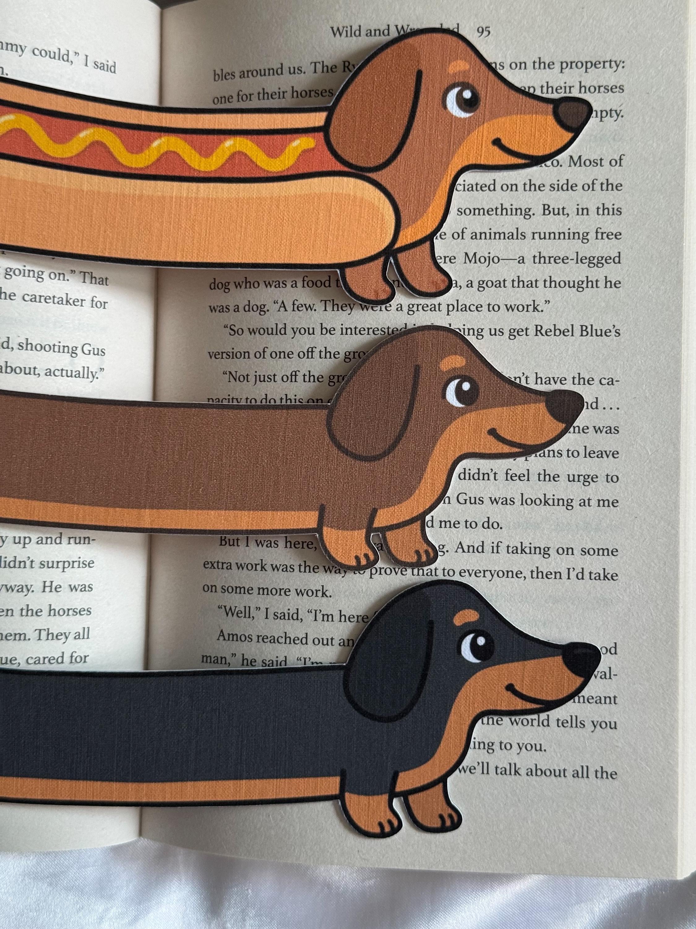 Dachshund - linen bookmark