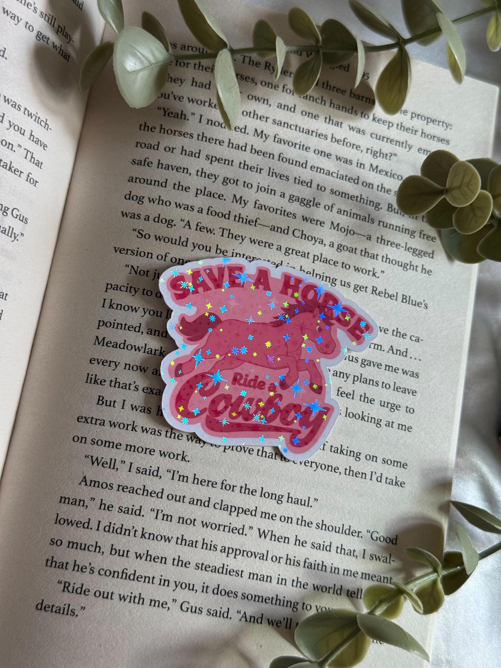 Save A Horse Ride A Cowboy - holographic sticker