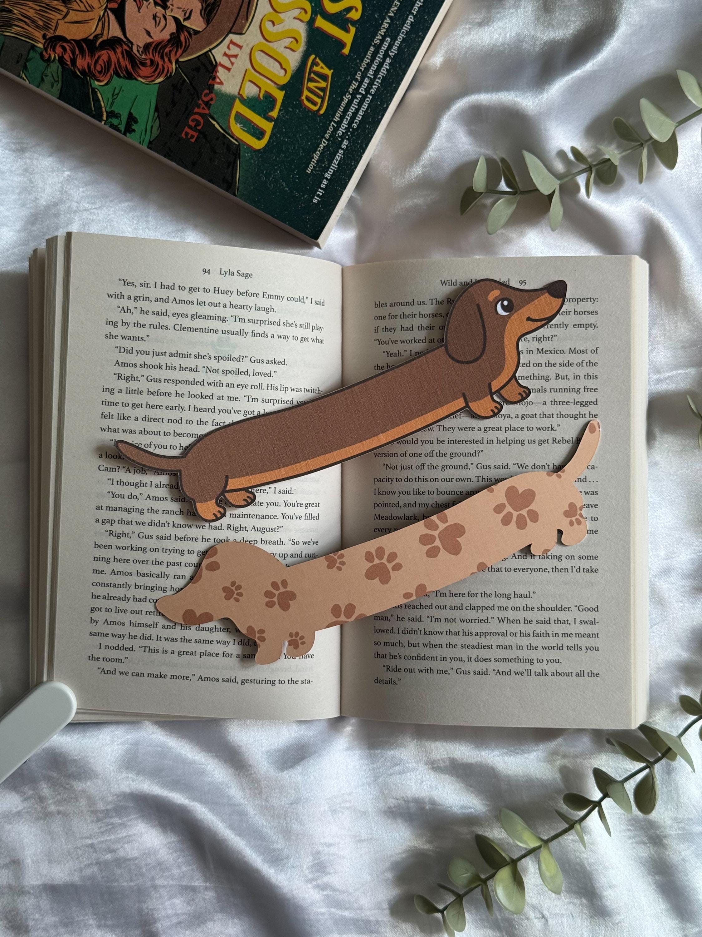 Dachshund - linen bookmark